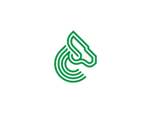 Logotipo De Caballo De Cabeza Verde