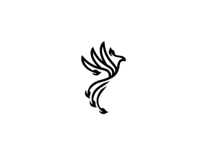 Elegant Black Phoenix Logo