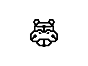 Logotipo de hipopótamo negro genial