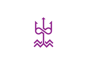 Logotipo del tridente sin fin del océano