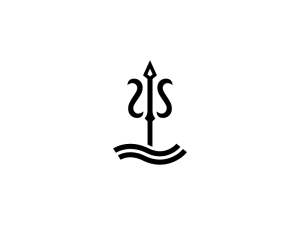 Logotipo del tridente de agua negra