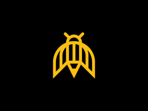 Logotipo de la abeja de la pluma