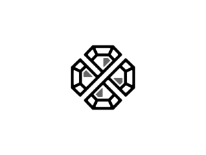 Lettre X Diamant Octogone Logo