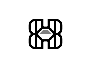 Lettre Hb Initiale Bh Diamant Logo