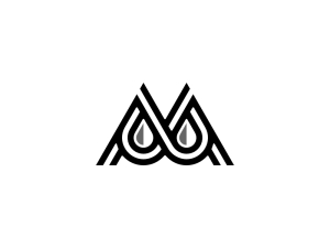 Logotipo de identidad del monograma de gota de letra M