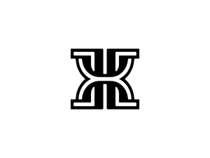 Logotipo de línea fuerte de letra X
