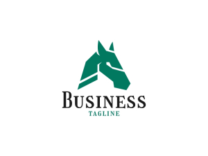 Logo élégant du cheval vert
