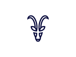 Logotipo De Cabra Montés De Cabeza Azul