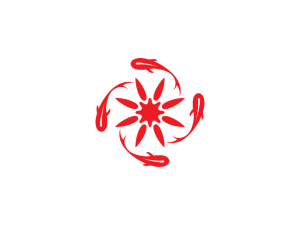 Rotes Koi-Fisch-Logo