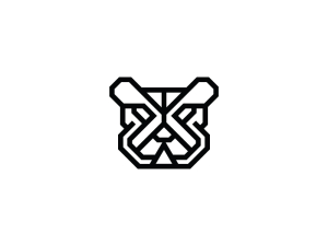 Logo tête de bouledogue noir