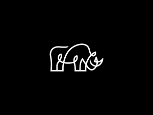 Logo de rhinocéros blanc propre