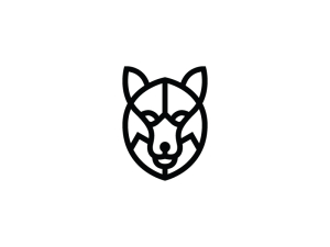 Logo du loup chef tête noire