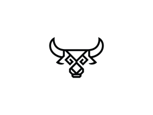 Cool Black Head Bull Logo