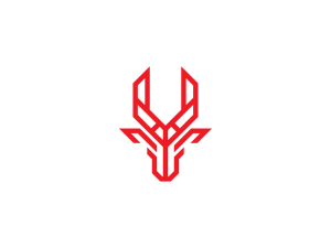 Logo de chèvre de montagne à tête rouge