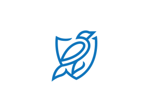 Logotipo del pájaro escudo azul
