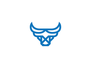 Logotipo de toro azul atrevido