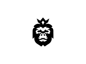 Logotipo del gorila de espalda plateada coronado