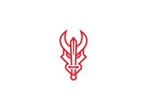 Medieval Dagger Red Dragon Logo