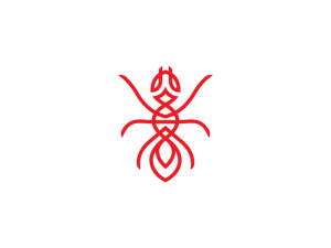 Logotipo De Hormiga Roja Genial