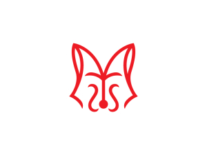 Logotipo lindo del zorro rojo de la cabeza