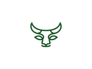 Logotipo De Toro De Cabeza Verde
