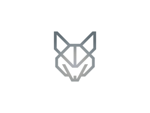 Logo tête de renard argenté