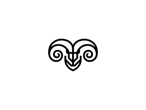 Logo de chèvre bélier à tête noire