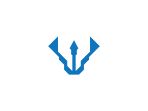 Blaues Dreizack-Stier-Logo