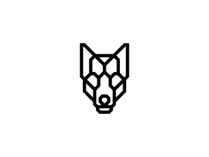 Logotipo de lobo de cabeza negra alfa