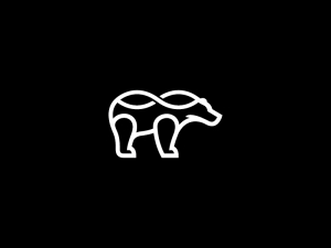 Logotipo del oso polar blanco