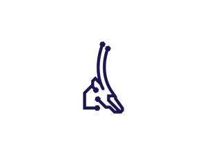 Logotipo De Gazelle De Tecnología Azul