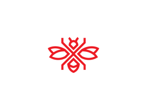 Logotipo de abeja roja voladora