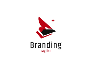 Logotipo futurista del pájaro cardenal