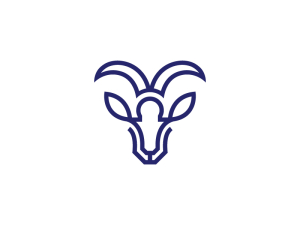 Logo mit blauem Ziegenkopf
