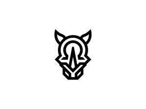 Logo Futuriste De Rhino Noir