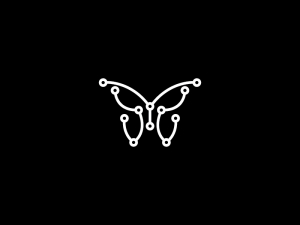 Logotipo De Mariposa Blanca Fría