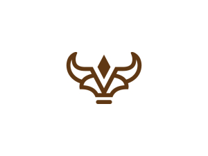 Abstract Head Brown Bull Logo