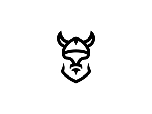 Cabeza Logotipo Vikingo Negro