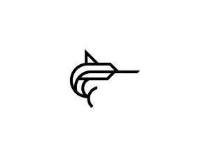 Logotipo del marlin negro de Broadbill