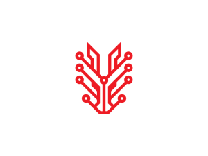 Kopf des roten Drachen-Logos