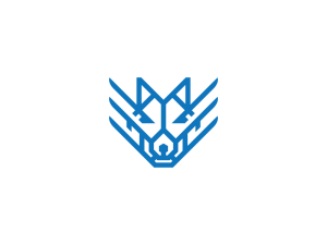 Capital Head Blaues Wolf-Logo
