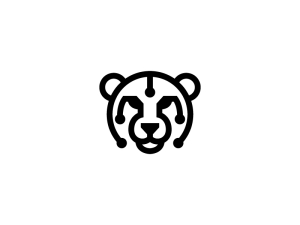 Logotipo de cabeza de guepardo negro
