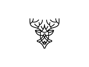 Logo tête de cerf noir