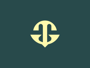 Modernes Anker-Logo mit dem Buchstaben T