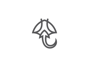 Cooles graues Stachelrochen-Logo