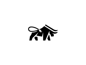 Logotipo de toro negro atrevido