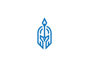 Blaues Krieger-Spartan-Logo