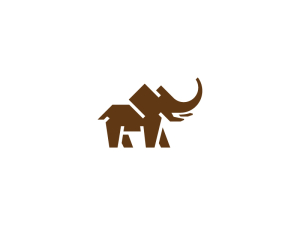 Logotipo De Elefante Marrón Grande