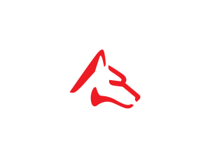 Logotipo del lobo cabeza roja