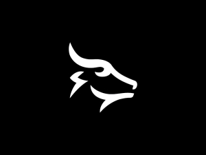 Auffälliges Logo mit weißem Bullenkopf